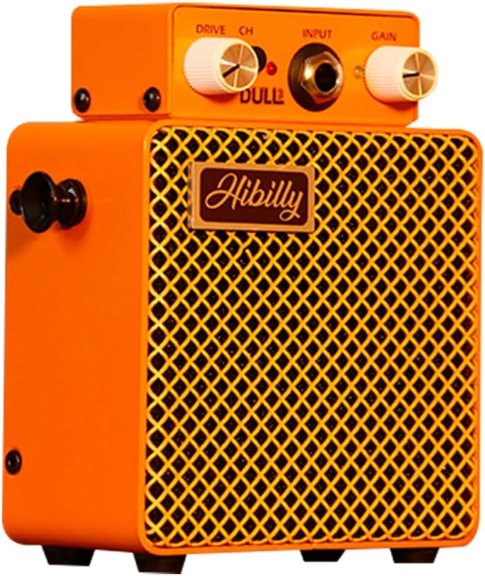 HiBilly Dull3 Full-Metal Mini Guitar Amplifier, Rechargeable 3W Pocket Micro Amp with Clean/Overdrive/Distortion Modes, 3" Speaker, 1200mAh Battery - Image 2
